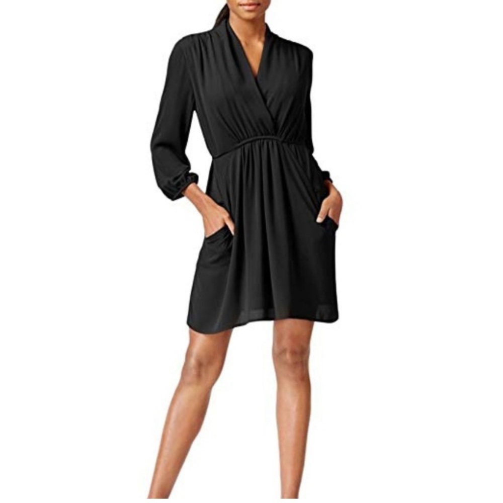 NWT Bar Ill three-quarter-sleeve black dress